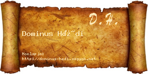 Dominus Hédi névjegykártya